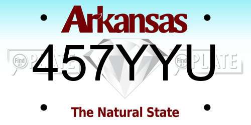 457YYU Arkansas License Plate