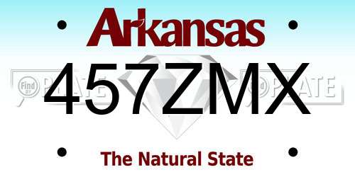 457ZMX Arkansas License Plate