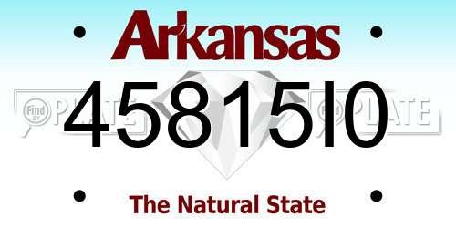 45815I0 Arkansas License Plate