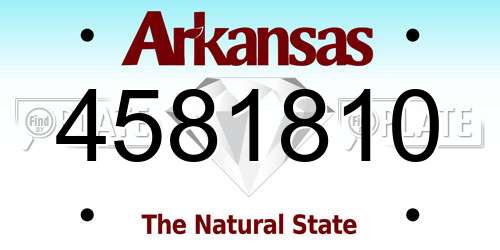 4581810 Arkansas License Plate