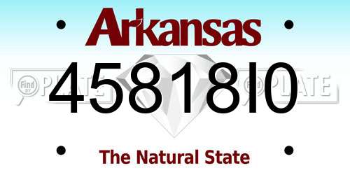 45818I0 Arkansas License Plate
