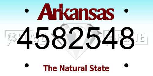 4582548 Arkansas License Plate