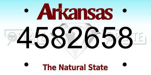 4582658 Arkansas License Plate
