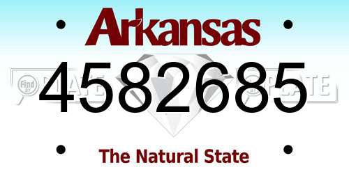 4582685 Arkansas License Plate