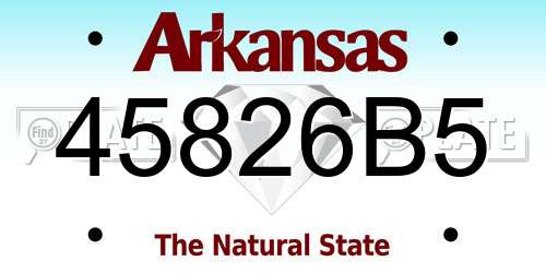 45826B5 Arkansas License Plate