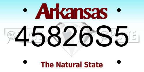 45826S5 Arkansas License Plate