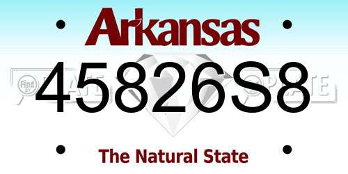 45826S8 Arkansas License Plate