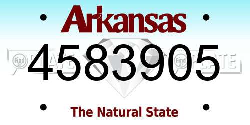 4583905 Arkansas License Plate