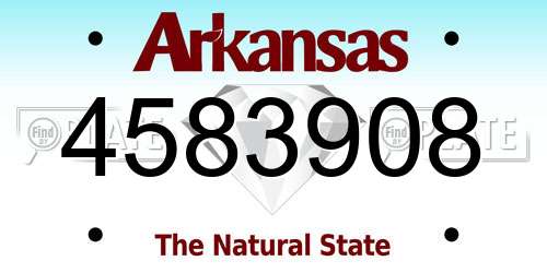 4583908 Arkansas License Plate