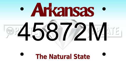 45872M Arkansas License Plate