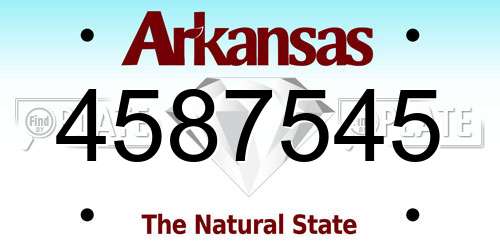 4587545 Arkansas License Plate