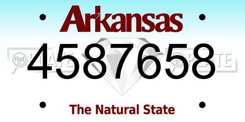 4587658 Arkansas License Plate