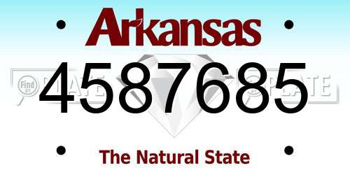 4587685 Arkansas License Plate