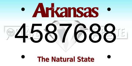 4587688 Arkansas License Plate