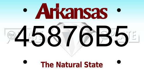 45876B5 Arkansas License Plate