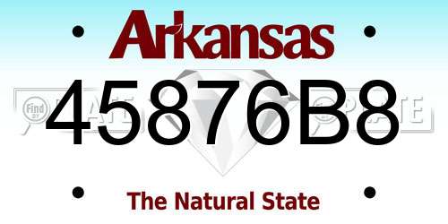 45876B8 Arkansas License Plate