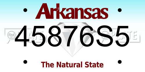 45876S5 Arkansas License Plate