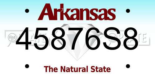 45876S8 Arkansas License Plate