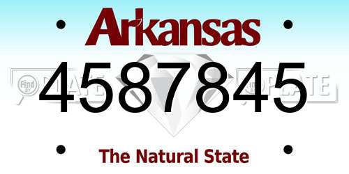 4587845 Arkansas License Plate