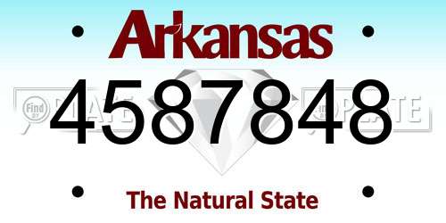 4587848 Arkansas License Plate