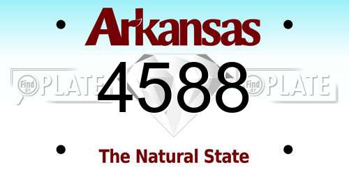 4588 Arkansas License Plate