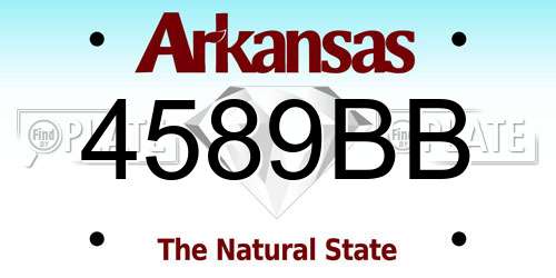 4589BB Arkansas License Plate