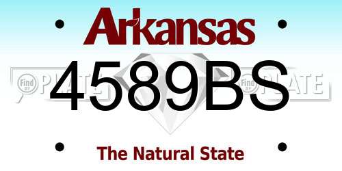 4589BS Arkansas License Plate