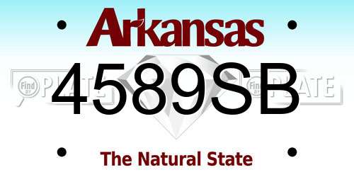 4589SB Arkansas License Plate