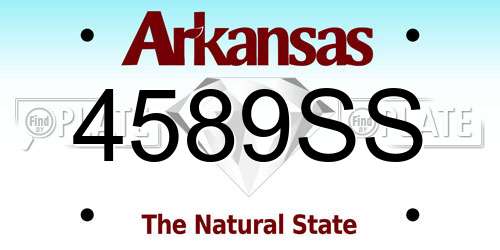 4589SS Arkansas License Plate