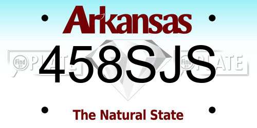 458SJS Arkansas License Plate