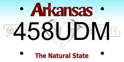 458UDM Arkansas License Plate