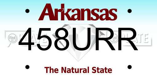 458URR Arkansas License Plate