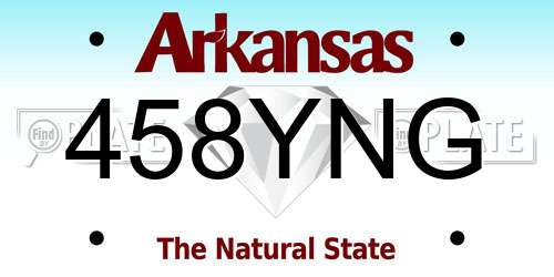 458YNG Arkansas License Plate
