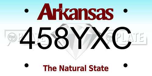 458YXC Arkansas License Plate