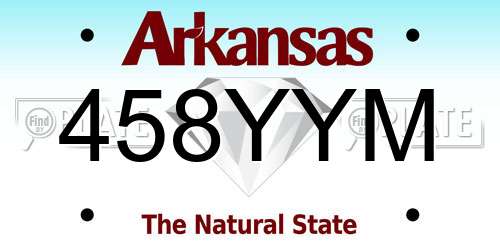 458YYM Arkansas License Plate