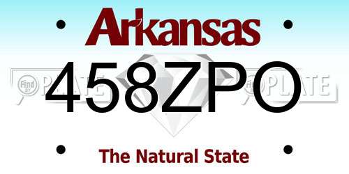 458ZPO Arkansas License Plate