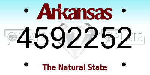 4592252 Arkansas License Plate
