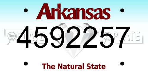 4592257 Arkansas License Plate