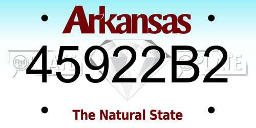 45922B2 Arkansas License Plate
