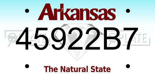 45922B7 Arkansas License Plate
