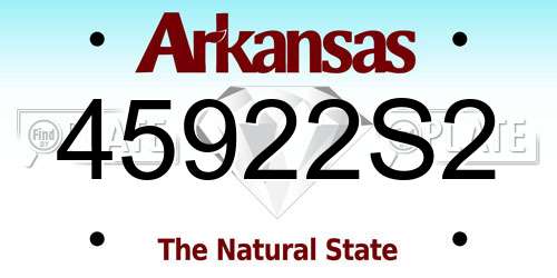 45922S2 Arkansas License Plate