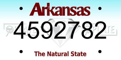 4592782 Arkansas License Plate