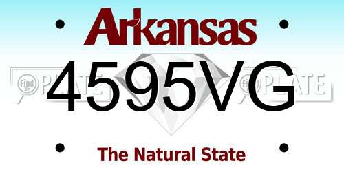 4595VG Arkansas License Plate