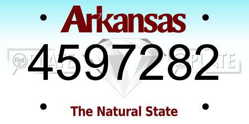 4597282 Arkansas License Plate