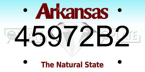 45972B2 Arkansas License Plate