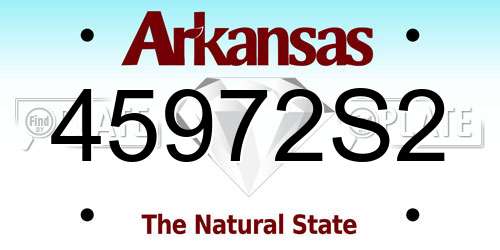 45972S2 Arkansas License Plate
