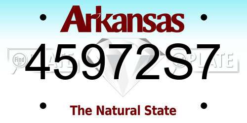 45972S7 Arkansas License Plate