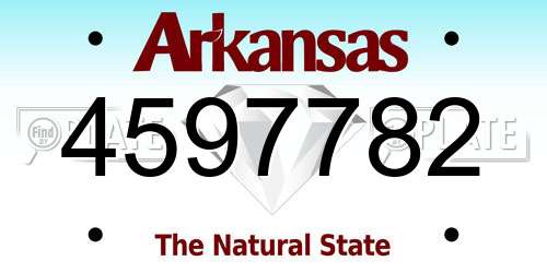 4597782 Arkansas License Plate