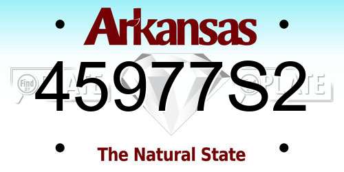 45977S2 Arkansas License Plate