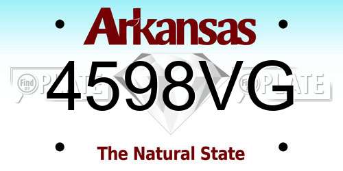 4598VG Arkansas License Plate